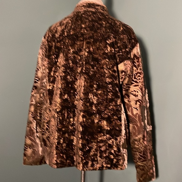 Chicos Crushed Velvet and Brocade Paneled Jacket Size3 Chicos = size 16 - Picture 5 of 9
